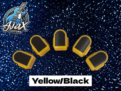 Premium Dual-Color Fret Buttons | Ultra-Smooth Slide Surface | Clone Hero / Guitar Hero Yellow Black