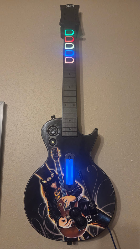 Custom Clone/Guitar Hero Les Paul - Slash Faceplate and Two-Tone RGB Frets No