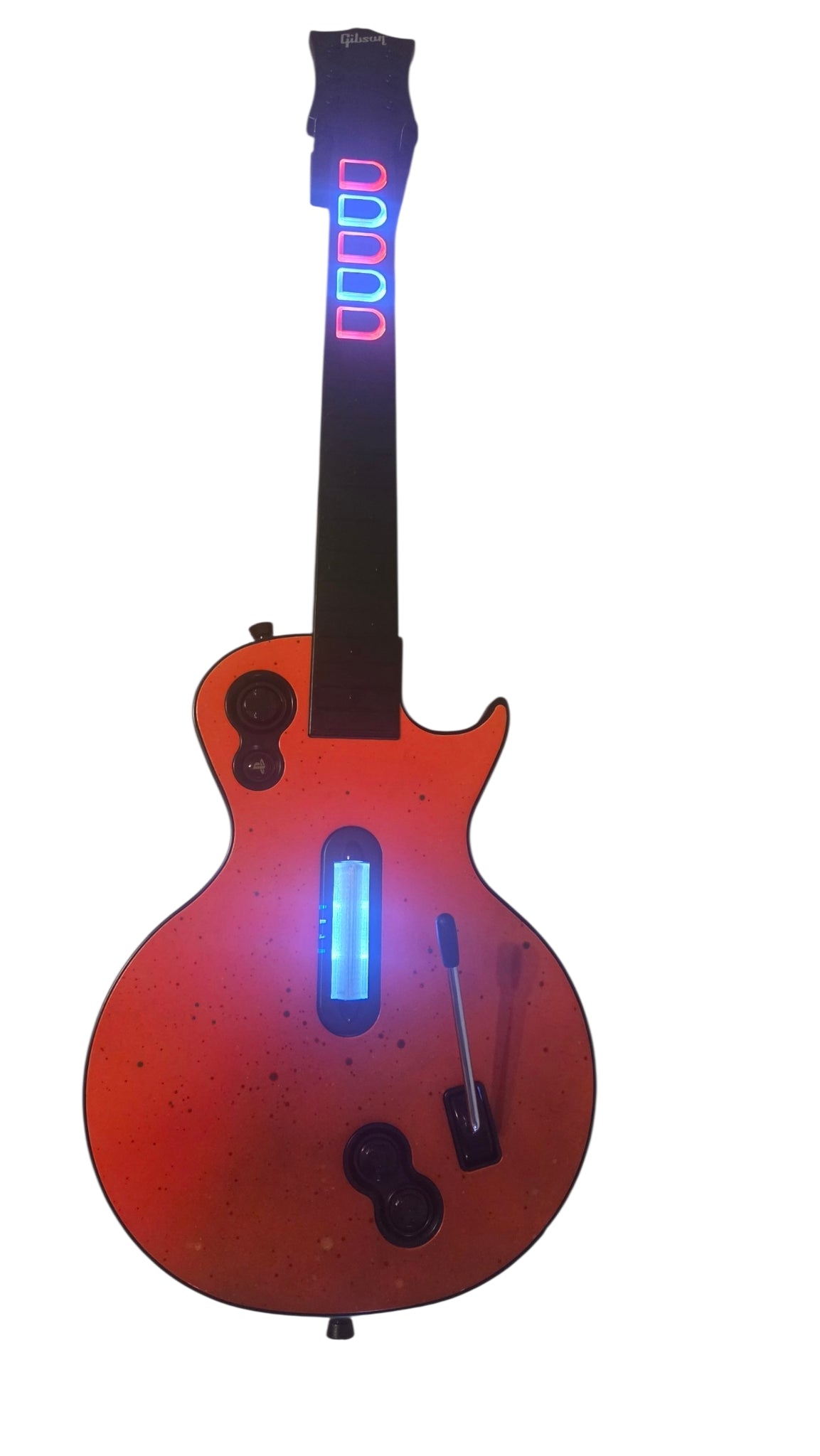 Custom Clone Hero LP with "Red Striker" Painted Faceplate, Dual Color Frets, 1000hz Poll Rate, Mech Switches