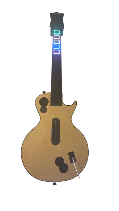Custom Clone Hero LP with "Gold Rush" Painted Faceplate, Dual Color Frets, 1000hz Poll Rate, Mech Switches